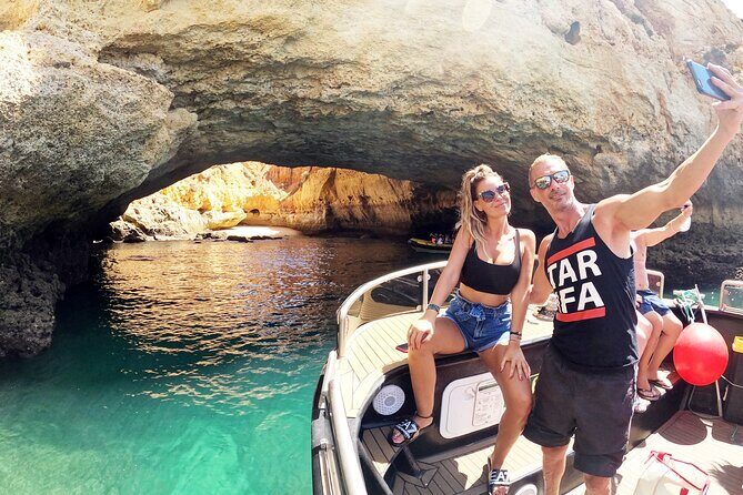 Catamaran Tour to Benagil Caves - Praia da Marinha: a short swim that changes the mood