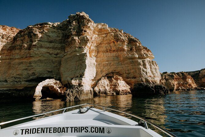 Exclusive Boat Tour to the Benagil Caves - Praia dos Beijinhos: golden sand near Vila Vita Parc