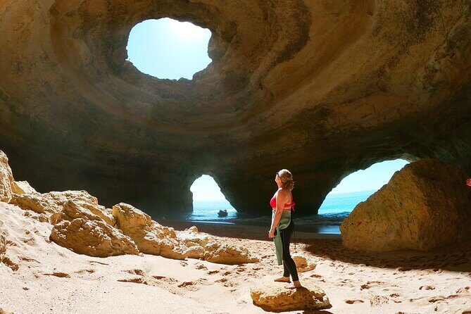 Paddleboarding adventure at Benagil caves - The famous Benagil cave stop: what to expect in real time