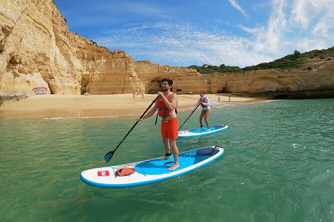 Paddleboarding adventure at Benagil caves - Seven Hanging Valleys Trail and the pause that breaks up the paddle