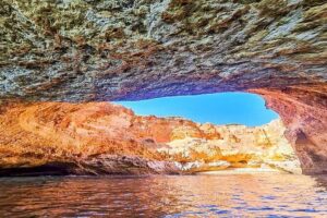 Portimão: Benagil Full Caves + Meal @ Allgarbe, a Local Gem - Ferragudo Castle and Algarve defense points you’ll spot from the water